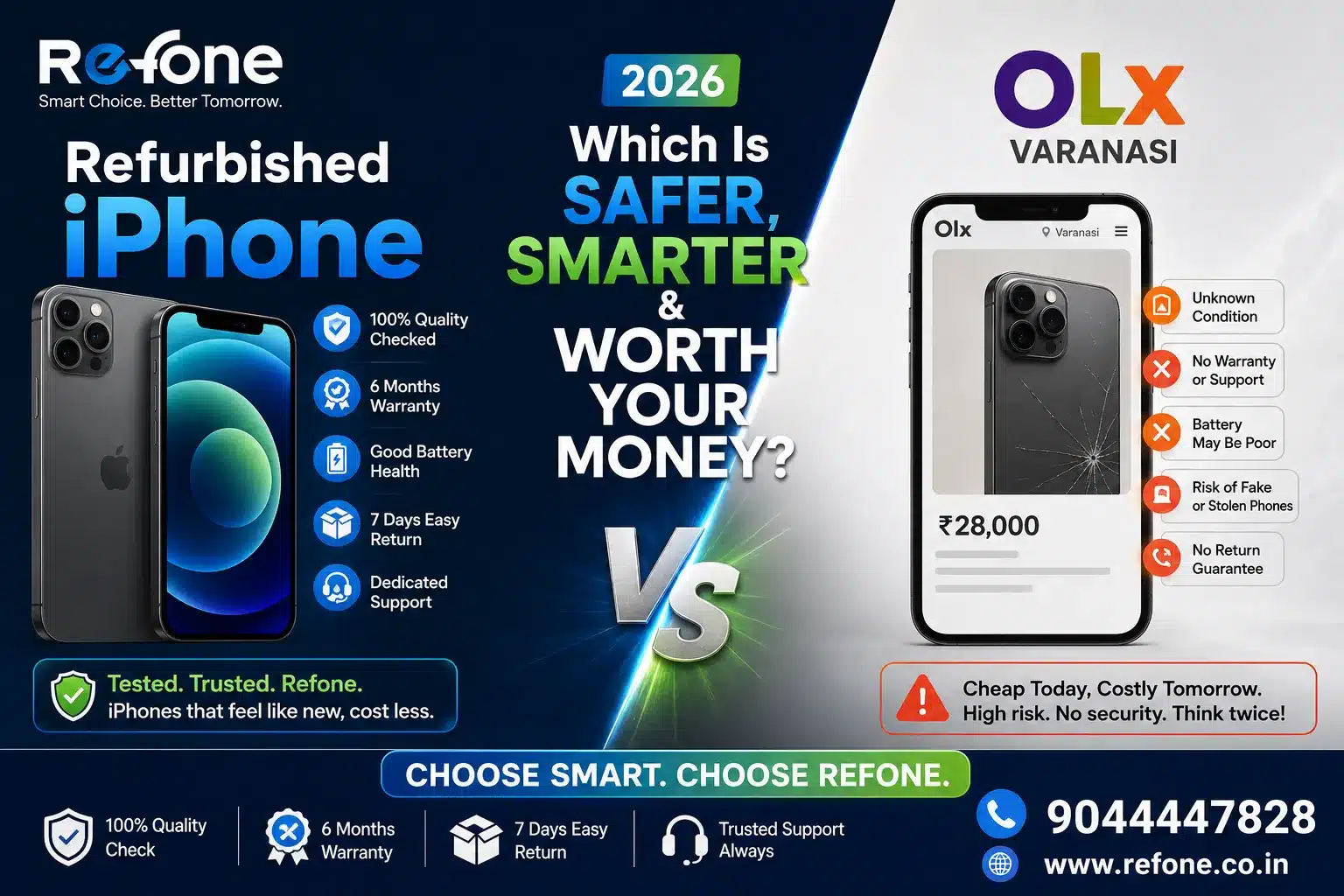 Refurbished iPhone vs OLX Varanasi (2026): Which Is Safer, Smarter & Worth Your Money?