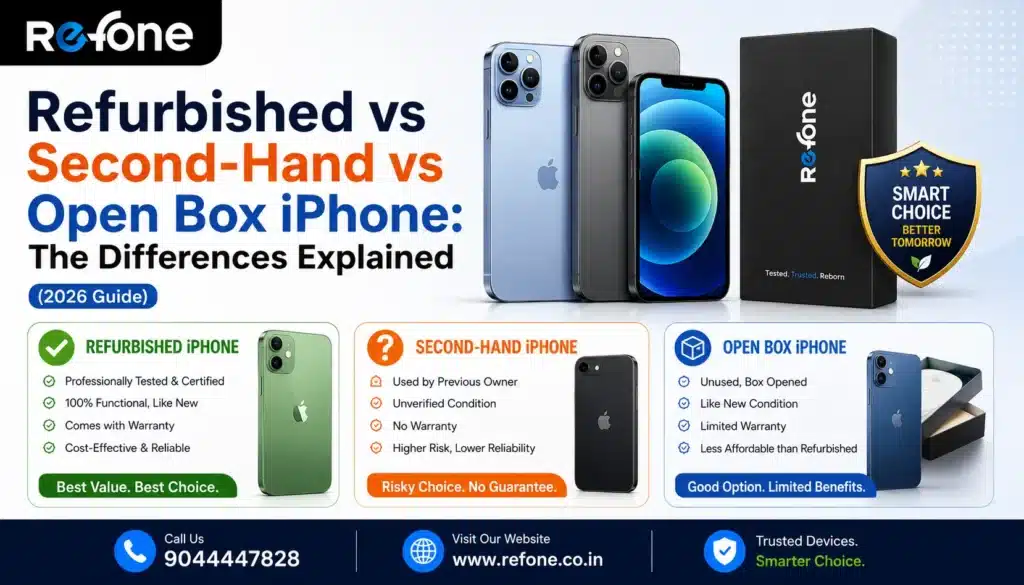 Refurbished vs Second-Hand vs Open Box iPhone: The Differences Explained (2026 Guide)